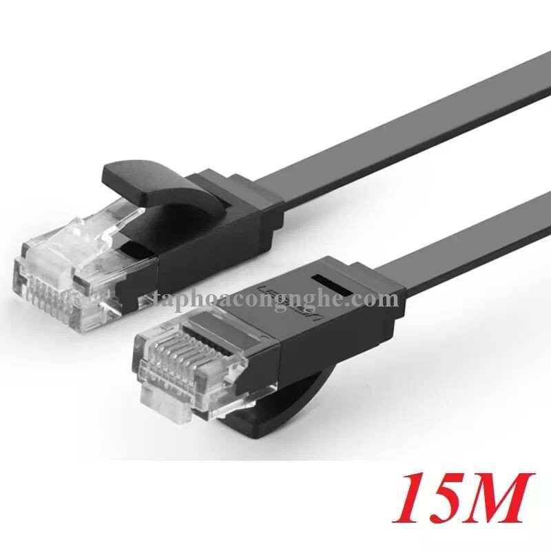 Ugreen 11242 15M màu Đen Cáp mạng LAN CAT6 UPT cáp dẹp NW104 30011242